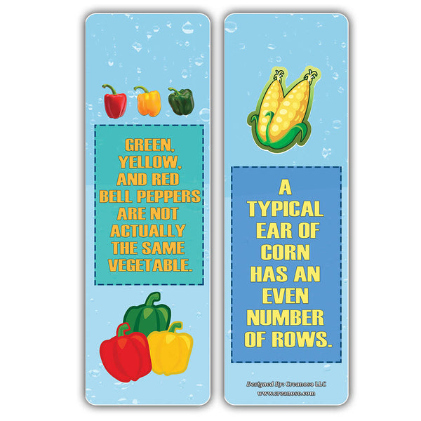 Creanoso Fun Facts About Foods Bookmarks - Unique Stocking Stuffers Gifts for Boys & Girls