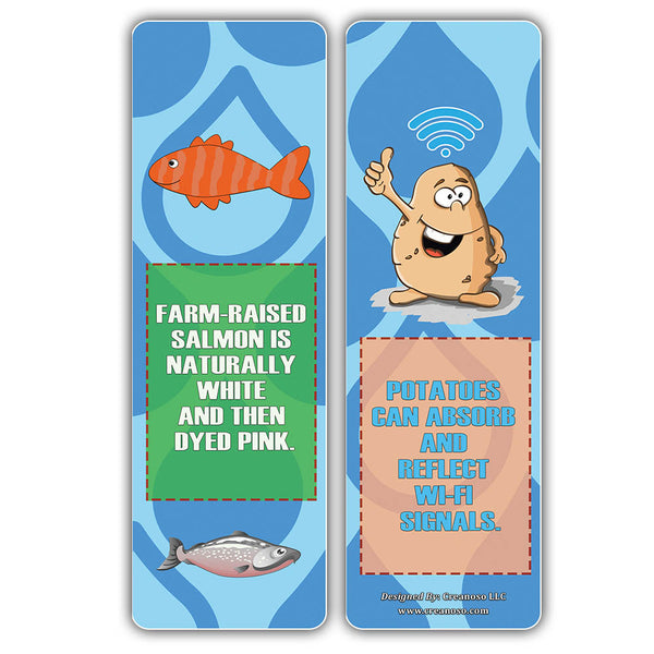 Creanoso Fun Facts About Foods Bookmarks - Unique Stocking Stuffers Gifts for Boys & Girls