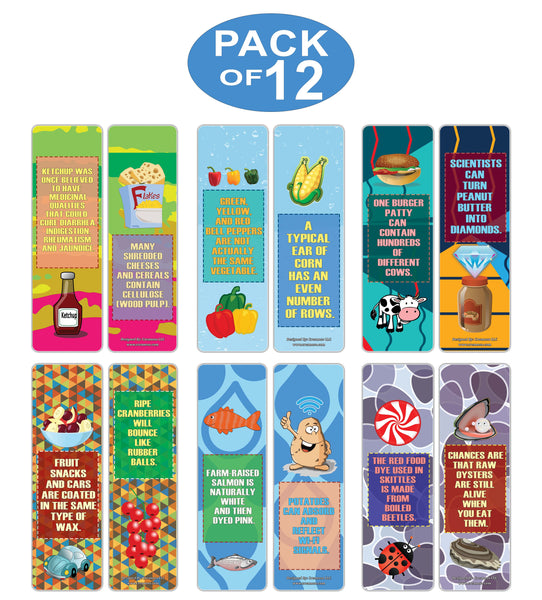 Creanoso Fun Facts About Foods Bookmarks - Unique Stocking Stuffers Gifts for Boys & Girls