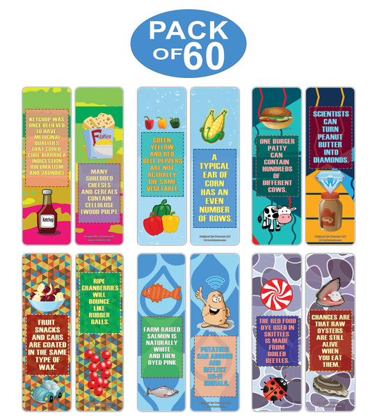 Creanoso Fun Facts About Foods Bookmarks - Unique Stocking Stuffers Gifts for Boys & Girls