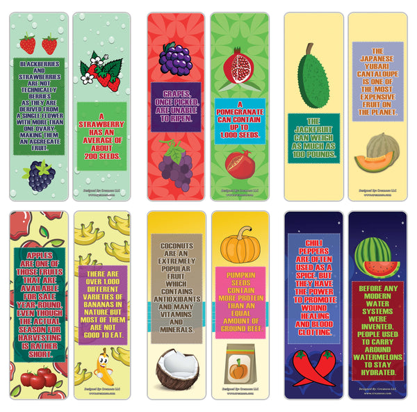 Creanoso Facts About Fruits Educational Bookmarks ÃƒÂ¢Ã¢â€šÂ¬Ã¢â‚¬Å“ Unique Gift Token Giveaways for Boys and Girls