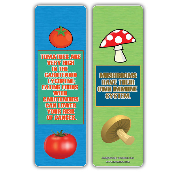 Creanoso Fun Facts About Vegetables Bookmarks ÃƒÂ¢Ã¢â€šÂ¬Ã¢â‚¬Å“ Unique Stocking Stuffers Gifts for Boys, Girls, Teens