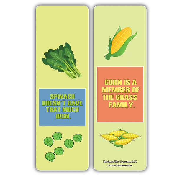 Creanoso Fun Facts About Vegetables Bookmarks ÃƒÂ¢Ã¢â€šÂ¬Ã¢â‚¬Å“ Unique Stocking Stuffers Gifts for Boys, Girls, Teens