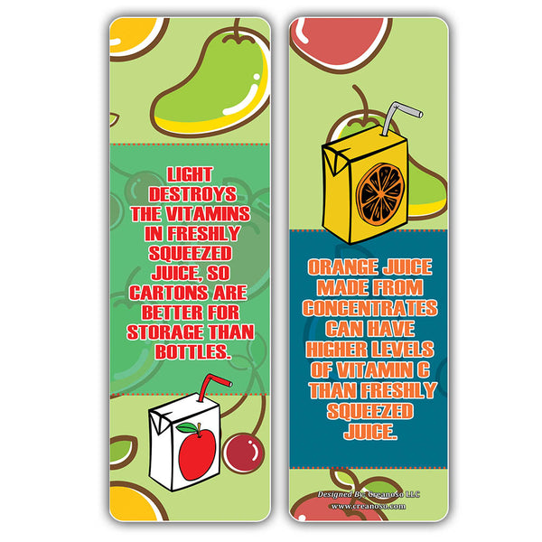 Creanoso Fun Facts About Juices Bookmarks (60-Pack) ÃƒÆ’Ã‚Â¢ÃƒÂ¢Ã¢â‚¬Å¡Ã‚Â¬ÃƒÂ¢Ã¢â€šÂ¬Ã…â€œ Unique Stocking Stuffers Gifts for Boys & Girls ÃƒÆ’Ã‚Â¢ÃƒÂ¢Ã¢â‚¬Å¡Ã‚Â¬ÃƒÂ¢Ã¢â€šÂ¬Ã…â€œ Educational Learning Book Page Clippers Collection Set for Children ÃƒÆ’Ã‚Â