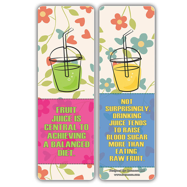 Creanoso Educational Facts About Fruit Juices Bookmarks ÃƒÂ¢Ã¢â€šÂ¬Ã¢â‚¬Å“ Unique Stocking Stuffers Gifts for Boys & Girls