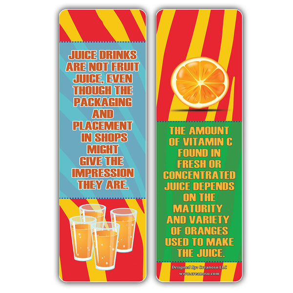 Creanoso Fun Facts About Juices Bookmarks (60-Pack) ÃƒÆ’Ã‚Â¢ÃƒÂ¢Ã¢â‚¬Å¡Ã‚Â¬ÃƒÂ¢Ã¢â€šÂ¬Ã…â€œ Unique Stocking Stuffers Gifts for Boys & Girls ÃƒÆ’Ã‚Â¢ÃƒÂ¢Ã¢â‚¬Å¡Ã‚Â¬ÃƒÂ¢Ã¢â€šÂ¬Ã…â€œ Educational Learning Book Page Clippers Collection Set for Children ÃƒÆ’Ã‚Â