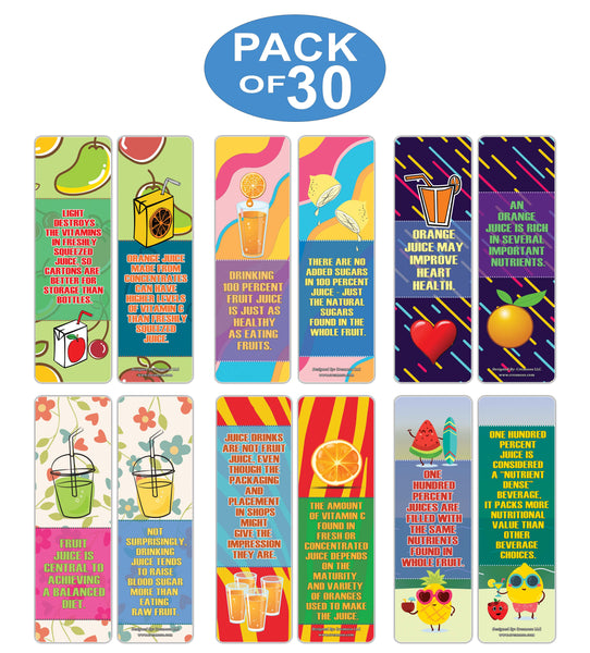 Creanoso Educational Facts About Fruit Juices Bookmarks ÃƒÂ¢Ã¢â€šÂ¬Ã¢â‚¬Å“ Unique Stocking Stuffers Gifts for Boys & Girls