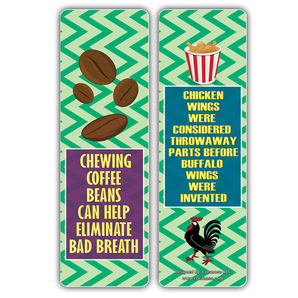 Creanoso Food Facts Bookmarks for Kids Series 2 ÃƒÂ¢Ã¢â€šÂ¬Ã¢â‚¬Å“ Six Assorted Quality Bookmarker Cards