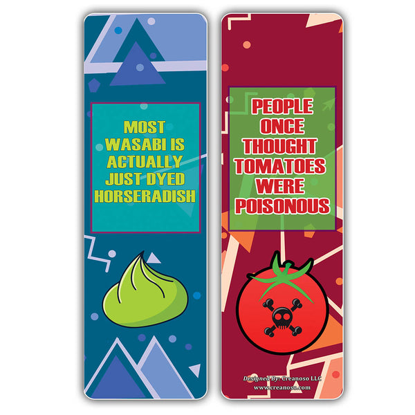 Creanoso Food Facts Bookmarks for Kids Series 2 ÃƒÂ¢Ã¢â€šÂ¬Ã¢â‚¬Å“ Six Assorted Quality Bookmarker Cards