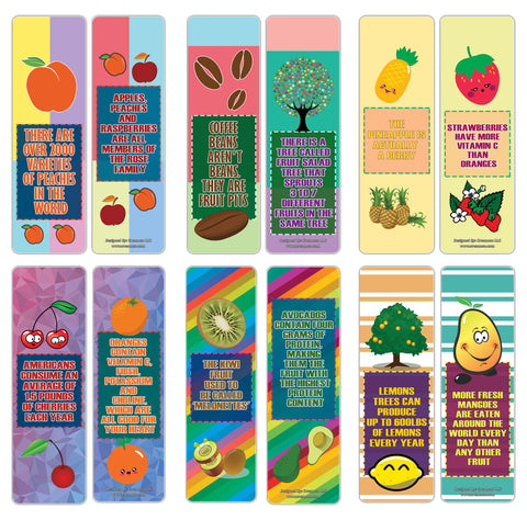 Creanoso Fruits Facts Bookmarks for Kids Series 2  ÃƒÂ¢Ã¢â€šÂ¬Ã¢â‚¬Å“ Unique Stocking Stuffers Gifts