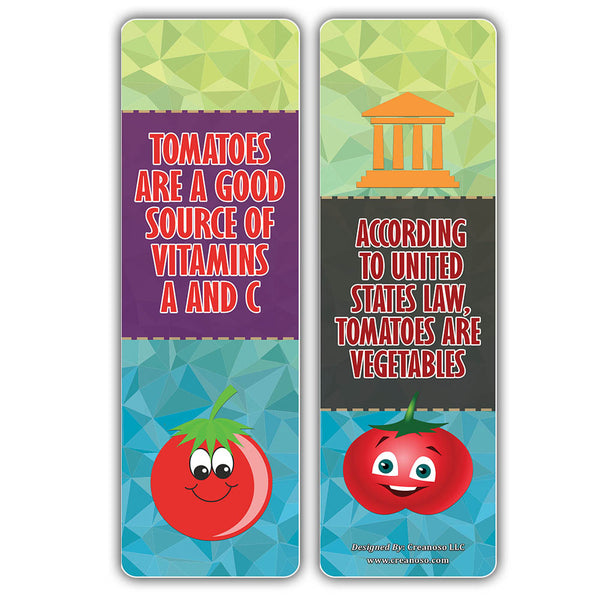 Creanoso Fun Facts About Vegetables Bookmarks Series 2 - Awesome Stocking Stuffers Gifts
