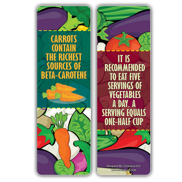 Creanoso Fun Facts About Vegetables Bookmarks Series 2 - Awesome Stocking Stuffers Gifts