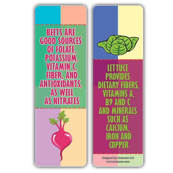 Creanoso Vegetables Facts Bookmarks for Kids Series 2 (60-Pack) ÃƒÆ’Ã‚Â¢ÃƒÂ¢Ã¢â‚¬Å¡Ã‚Â¬ÃƒÂ¢Ã¢â€šÂ¬Ã…â€œ Six Assorted Quality Bookmarker Cards Set ÃƒÆ’Ã‚Â¢ÃƒÂ¢Ã¢â‚¬Å¡Ã‚Â¬ÃƒÂ¢Ã¢â€šÂ¬Ã…â€œ Premium Gift Token Giveaways for Boys & Girls, Children ÃƒÆ’Ã‚Â¢ÃƒÂ¢Ã