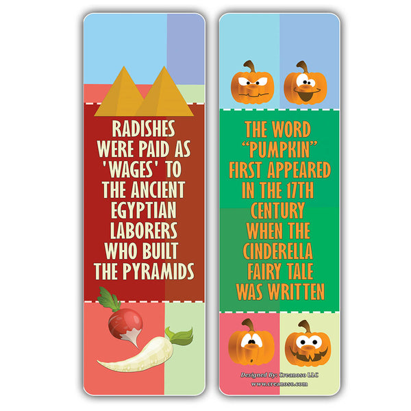 Creanoso Fun Facts About Vegetables Bookmarks Series 2 - Awesome Stocking Stuffers Gifts