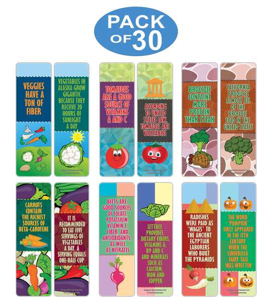 Creanoso Fun Facts About Vegetables Bookmarks Series 2 - Awesome Stocking Stuffers Gifts