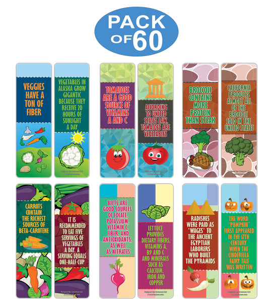 Creanoso Fun Facts About Vegetables Bookmarks Series 2 - Awesome Stocking Stuffers Gifts