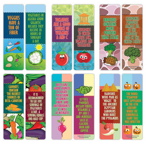 Creanoso Fun Facts About Vegetables Bookmarks Series 2 - Awesome Stocking Stuffers Gifts