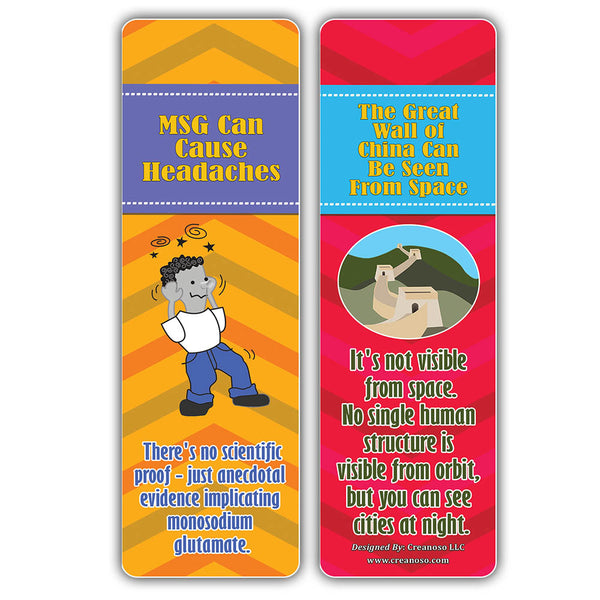 Creanoso Myths and Facts Bookmarks Series 1 ÃƒÂ¢Ã¢â€šÂ¬Ã¢â‚¬Å“ Six Assorted Bulk Pack Book Page Clippers