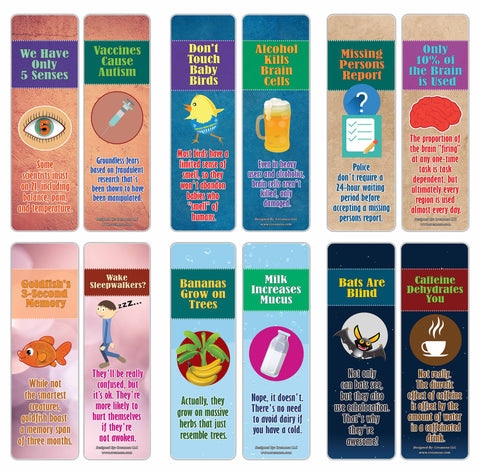 Creanoso Myths and Facts Bookmarks Series 2  ÃƒÂ¢Ã¢â€šÂ¬Ã¢â‚¬Å“ Six Assorted Bulk Pack Book Page Clippers