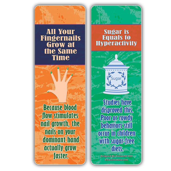 Creanoso Myths and Facts Bookmarks Series 3  ÃƒÂ¢Ã¢â€šÂ¬Ã¢â‚¬Å“ Six Assorted Bulk Pack Book Page Clippers