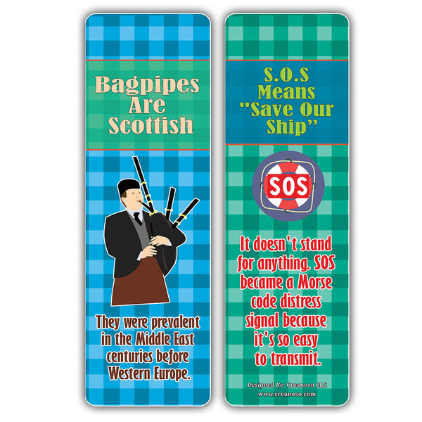 Creanoso Myths and Facts Bookmarks Series 3  ÃƒÂ¢Ã¢â€šÂ¬Ã¢â‚¬Å“ Six Assorted Bulk Pack Book Page Clippers
