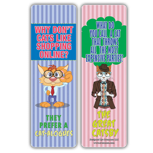 Creanoso Funny Cat Jokes Puns Bookmarks (60-Pack) ÃƒÂ¢Ã¢â€šÂ¬Ã¢â‚¬Å“ Unique Stocking Stuffers Gifts for Boys & Girls, Unisex Adults ÃƒÂ¢Ã¢â€šÂ¬Ã¢â‚¬Å“ Cool Book Page Clippers Collection Set for Kids ÃƒÂ¢Ã¢â€šÂ¬Ã¢â‚¬Å“ Awesome Giveaways ÃƒÂ¢Ã¢â€šÂ¬Ã¢â‚¬Å“