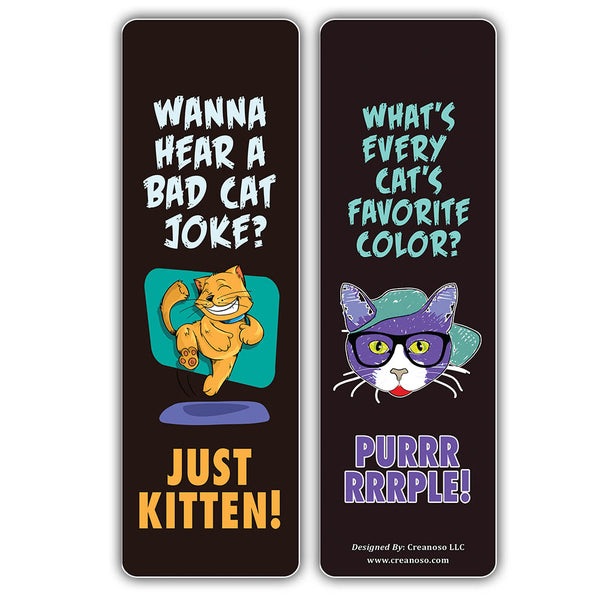 Creanoso Funny Cat Jokes Puns Bookmarks (60-Pack) ÃƒÂ¢Ã¢â€šÂ¬Ã¢â‚¬Å“ Unique Stocking Stuffers Gifts for Boys & Girls, Unisex Adults ÃƒÂ¢Ã¢â€šÂ¬Ã¢â‚¬Å“ Cool Book Page Clippers Collection Set for Kids ÃƒÂ¢Ã¢â€šÂ¬Ã¢â‚¬Å“ Awesome Giveaways ÃƒÂ¢Ã¢â€šÂ¬Ã¢â‚¬Å“