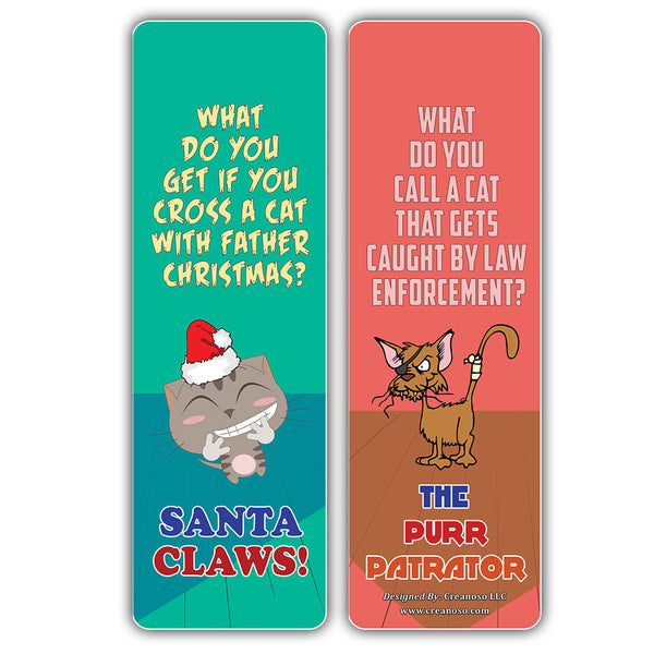 Creanoso Funny Cat Jokes Puns Bookmarks (60-Pack) ÃƒÂ¢Ã¢â€šÂ¬Ã¢â‚¬Å“ Unique Stocking Stuffers Gifts for Boys & Girls, Unisex Adults ÃƒÂ¢Ã¢â€šÂ¬Ã¢â‚¬Å“ Cool Book Page Clippers Collection Set for Kids ÃƒÂ¢Ã¢â€šÂ¬Ã¢â‚¬Å“ Awesome Giveaways ÃƒÂ¢Ã¢â€šÂ¬Ã¢â‚¬Å“