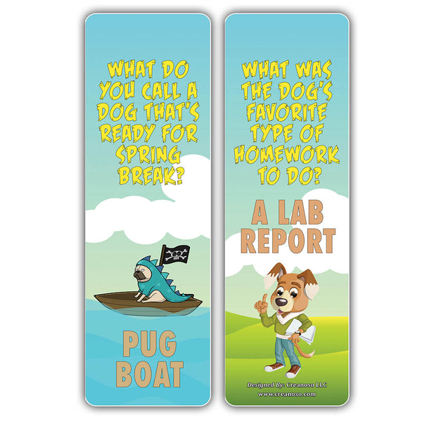 Creanoso Dog Puns Funny Jokes Bookmarks (60-Pack) ÃƒÆ’Ã‚Â¢ÃƒÂ¢Ã¢â‚¬Å¡Ã‚Â¬ÃƒÂ¢Ã¢â€šÂ¬Ã…â€œ Six Assorted Quality Bookmarker Cards Set ÃƒÆ’Ã‚Â¢ÃƒÂ¢Ã¢â‚¬Å¡Ã‚Â¬ÃƒÂ¢Ã¢â€šÂ¬Ã…â€œ Premium Gift Token Giveaways for Boys & Girls, Men, Women, Adults ÃƒÆ’Ã‚Â¢ÃƒÂ¢Ã¢â‚¬