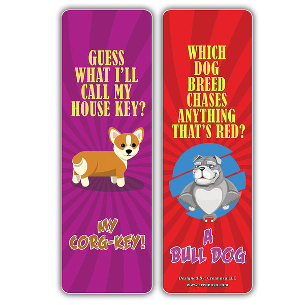 Creanoso Dog Puns Funny Jokes Bookmarks (60-Pack) ÃƒÆ’Ã‚Â¢ÃƒÂ¢Ã¢â‚¬Å¡Ã‚Â¬ÃƒÂ¢Ã¢â€šÂ¬Ã…â€œ Six Assorted Quality Bookmarker Cards Set ÃƒÆ’Ã‚Â¢ÃƒÂ¢Ã¢â‚¬Å¡Ã‚Â¬ÃƒÂ¢Ã¢â€šÂ¬Ã…â€œ Premium Gift Token Giveaways for Boys & Girls, Men, Women, Adults ÃƒÆ’Ã‚Â¢ÃƒÂ¢Ã¢â‚¬