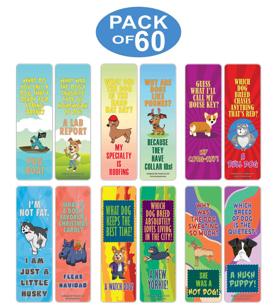 Creanoso Dog Puns Funny Jokes Bookmarks (60-Pack) ÃƒÆ’Ã‚Â¢ÃƒÂ¢Ã¢â‚¬Å¡Ã‚Â¬ÃƒÂ¢Ã¢â€šÂ¬Ã…â€œ Six Assorted Quality Bookmarker Cards Set ÃƒÆ’Ã‚Â¢ÃƒÂ¢Ã¢â‚¬Å¡Ã‚Â¬ÃƒÂ¢Ã¢â€šÂ¬Ã…â€œ Premium Gift Token Giveaways for Boys & Girls, Men, Women, Adults ÃƒÆ’Ã‚Â¢ÃƒÂ¢Ã¢â‚¬