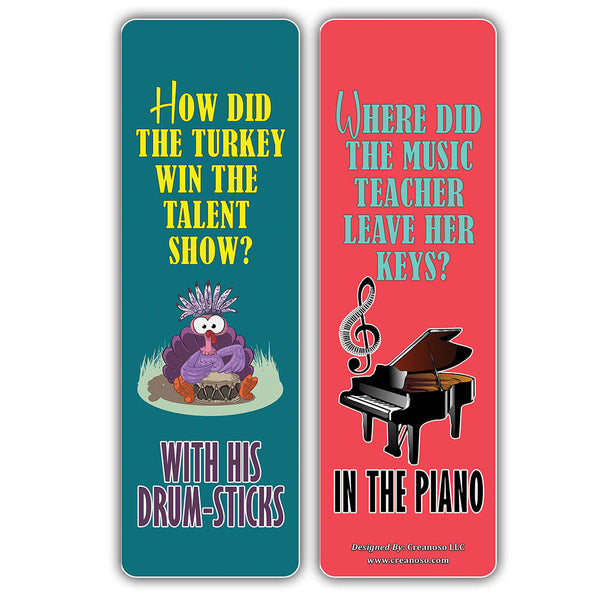 Creanoso Music Puns Funny Jokes Bookmarks (60-Pack) ÃƒÆ’Ã‚Â¢ÃƒÂ¢Ã¢â‚¬Å¡Ã‚Â¬ÃƒÂ¢Ã¢â€šÂ¬Ã…â€œ Six Assorted Quality Bookmarker Cards Set ÃƒÆ’Ã‚Â¢ÃƒÂ¢Ã¢â‚¬Å¡Ã‚Â¬ÃƒÂ¢Ã¢â€šÂ¬Ã…â€œ Premium Gift Token Giveaways for Boys & Girls, Men, Women, Adults ÃƒÆ’Ã‚Â¢ÃƒÂ¢Ã¢â