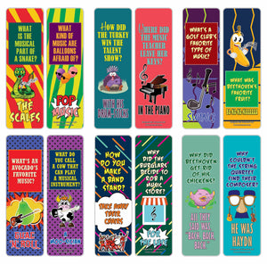 Creanoso Funny Music Puns Jokes Bookmarks (30-Pack) ÃƒÂ¢Ã¢â€šÂ¬Ã¢â‚¬Å“ Six Assorted Bulk Pack Book Page Clippers ÃƒÂ¢Ã¢â€šÂ¬Ã¢â‚¬Å“ Great Stocking Stuffers Gifts for Men, Women, Boys, Girls, Teens ÃƒÂ¢Ã¢â€šÂ¬Ã¢â‚¬Å“ Unique Token Giveaways