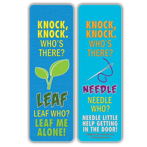 Creanoso Funny Knock-Knock Puns Jokes Bookmarks - Unique Stocking Stuffers Gifts