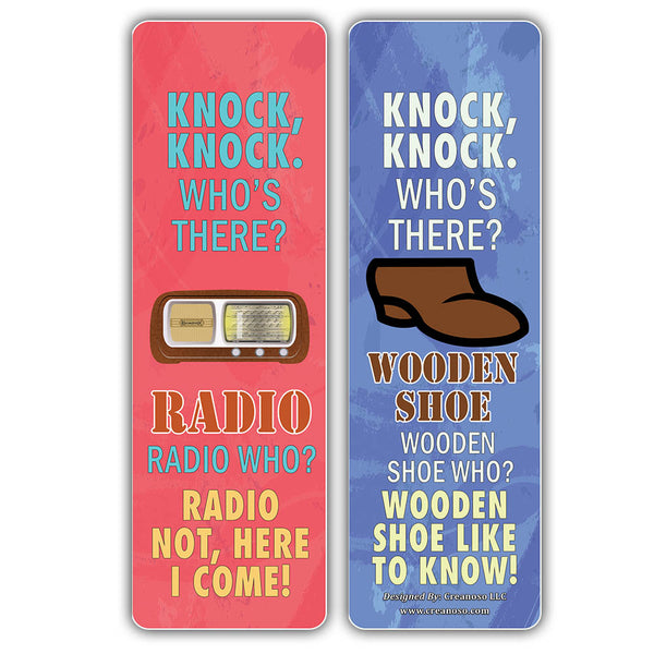 Creanoso Funny Knock-Knock Puns Jokes Bookmarks - Unique Stocking Stuffers Gifts