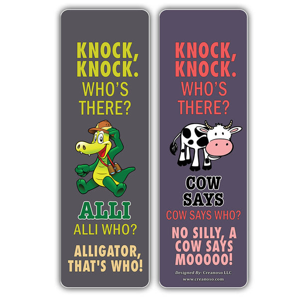 Creanoso Funny Knock-Knock Puns Jokes Bookmarks - Unique Stocking Stuffers Gifts