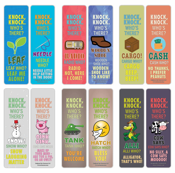 Creanoso Funny Knock-Knock Puns Jokes Bookmarks - Unique Stocking Stuffers Gifts
