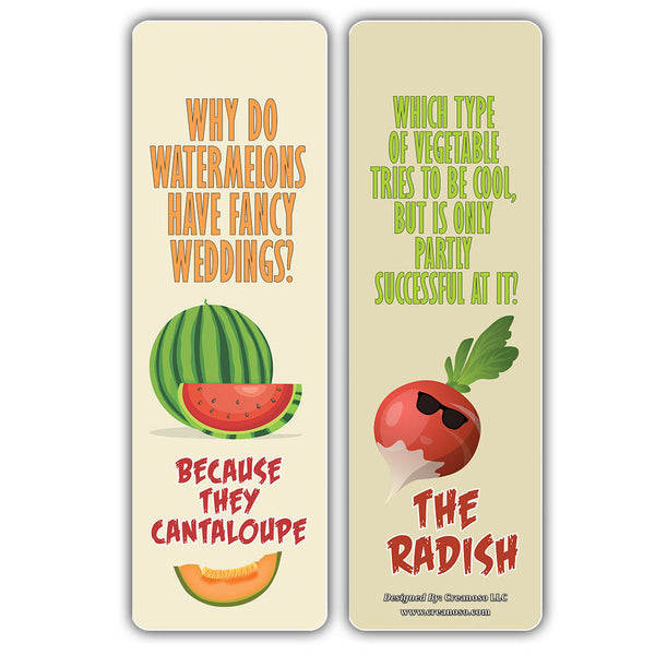 Creanoso Funny Food Puns Jokes Bookmarks - Unique Stocking Stuffers Gifts for Food Lovers