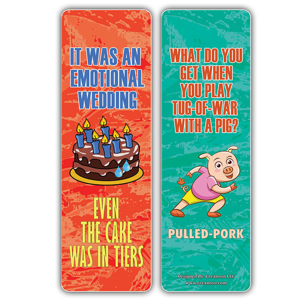 Creanoso Funny Food Puns Jokes Bookmarks - Unique Stocking Stuffers Gifts for Food Lovers