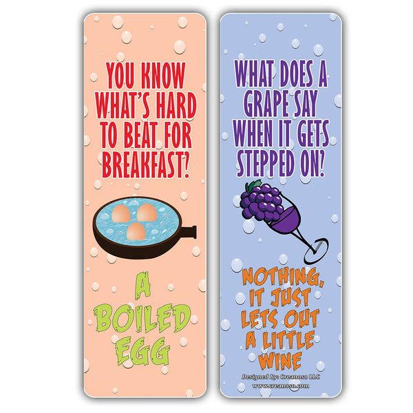 Creanoso Funny Food Puns Jokes Bookmarks - Unique Stocking Stuffers Gifts for Food Lovers