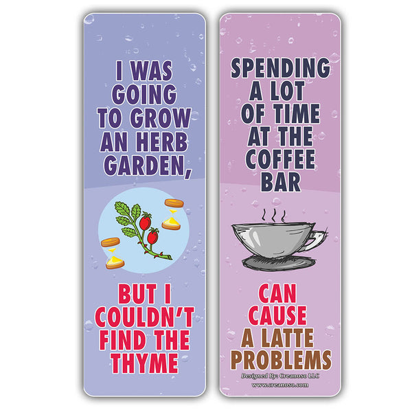 Creanoso Funny Food Puns Jokes Bookmarks - Unique Stocking Stuffers Gifts for Food Lovers