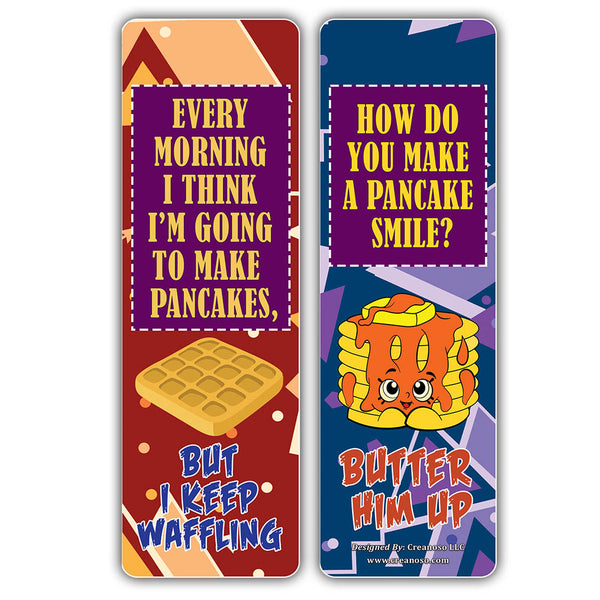Creanoso Funny Food Puns Jokes Bookmarks - Unique Stocking Stuffers Gifts for Food Lovers