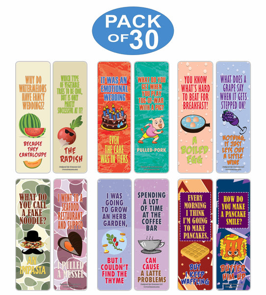 Creanoso Funny Food Puns Jokes Bookmarks - Unique Stocking Stuffers Gifts for Food Lovers