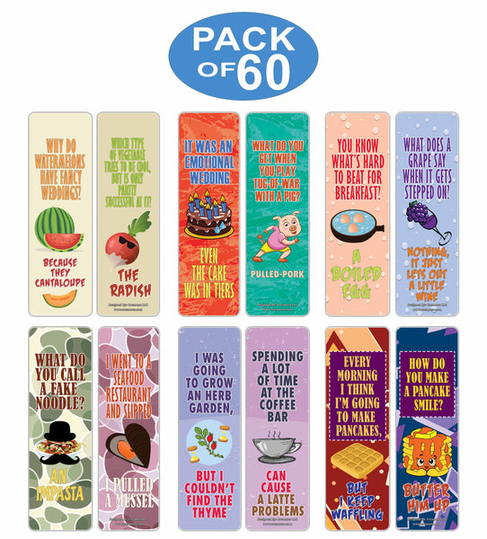 Creanoso Funny Food Puns Jokes Bookmarks - Unique Stocking Stuffers Gifts for Food Lovers