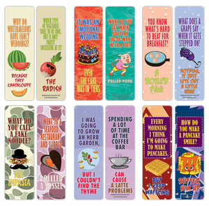 Creanoso Funny Food Puns Jokes Bookmarks - Unique Stocking Stuffers Gifts for Food Lovers