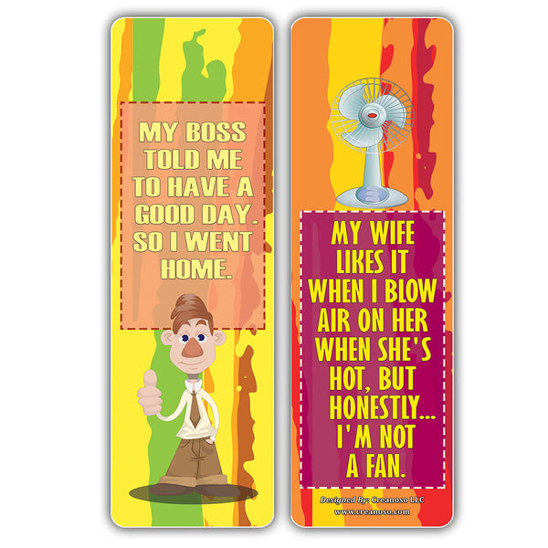 Creanoso Funny One Liners Jokes Happiness Bookmarks Series 1 ÃƒÂ¢Ã¢â€šÂ¬Ã¢â‚¬Å“ Unique Stocking Stuffers Gifts for Bookworms