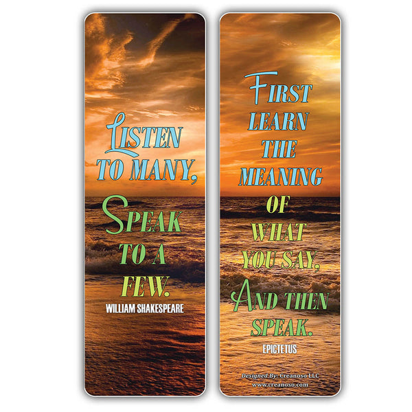 Creanoso Motivational Speak Up Quotes Bookmarks Series 1 - Cool Unique Book Reading Rewards Incentives