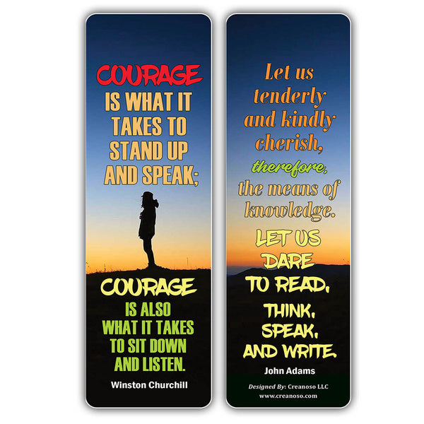 Creanoso Motivational Speak Up Quotes Bookmarks Series 1 - Cool Unique Book Reading Rewards Incentives