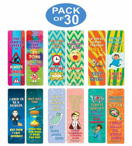 Creanoso Motivational One Liners Jokes Bookmarks Series 1 - Cool Gift Token Giveaways