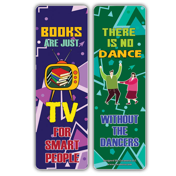 Creanoso Motivational One Liners Jokes Bookmarks Series 2 (60-Pack) Ã¢â‚¬â€œ Six Assorted Quality Bookmarker Cards Set Ã¢â‚¬â€œ Premium Gift Token Giveaways for Men, Women, Adults Ã¢â‚¬â€œ Book Page Clip